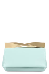 Twist leather clutch